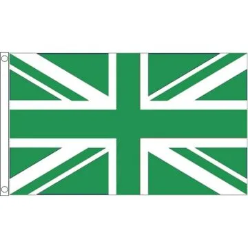 DRAPEAU ROYAUME-UNI VERT 150x90cm - DRAPEAU UNION JACK - UK 90 x 150 cm - DRAPEAUX