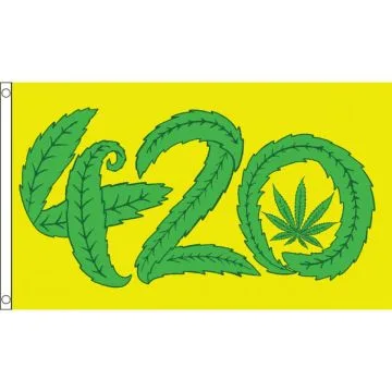 DRAPEAU MARIJUANA 420 150x90cm - DRAPEAU CANNABIS 4.20 90 x 150 cm - DRAPEAUX