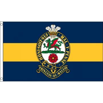 DRAPEAU RÍ?GIMENT ROYAL DE LA PRINCESSE DE GALLES 150x90cm - DRAPEAU PRINCESS OF WALES\'S ROYAL REGIMENT 90 x 150 cm - DRAPEAUX