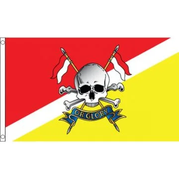 DRAPEAU ROYAL LANCERS DE LA BRITISH ARMY 150x90cm - DRAPEAU QUEEN ELIZABETHS\' OWN ANGLAIS 90 x 150 cm - DRAPEAUX