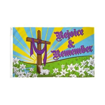DRAPEAU PRINTEMPS SE RÍ?JOUIR ET SE SOUVENIR 150x90cm - DRAPEAU EASTER REJOICE AND REMEMBER 90 x 150 cm - DRAPEAUX