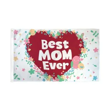 DRAPEAU FÍ?TE DES MÍ?RES MEILLEUR MAMAN 150x90cm - DRAPEAU BEST MOM EVER 90 x 150 cm - DRAPEAUX