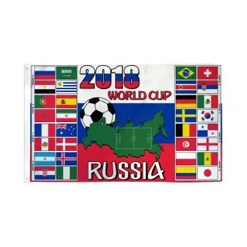 DRAPEAU RUSSIE COUPE DU MONDE DE FOOTBALL 2018 FILLE RUSSE 150x90cm - DRAPEAU CHAMPIONNAT DU MONDE 90 x 150 cm - DRAPEAUX