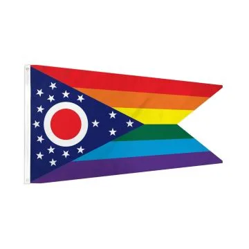 DRAPEAU OHIO ARC-EN-CIEL 150x90cm - DRAPEAU DE L\'OHIO GAY 90 x 150 cm - DRAPEAUX