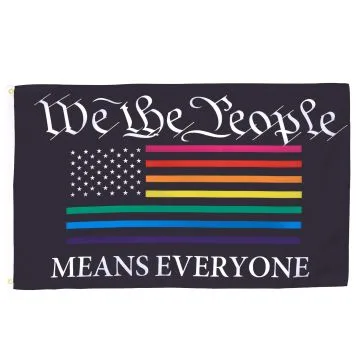 DRAPEAU WE THE PEOPLE ARC-EN-CIEL 150x90cm - DRAPEAU NOUS PEUPLE DES ÉTATS-UNIS GAY 90 x 150 cm - DRAPEAUX