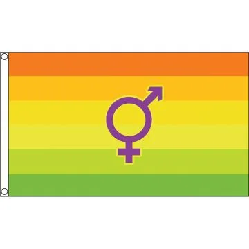DRAPEAU LGBT FIERTÉ HERMAPHRODITE 150x90cm - DRAPEAU INTERSEXUALITÉ 90 x 150 cm - DRAPEAUX