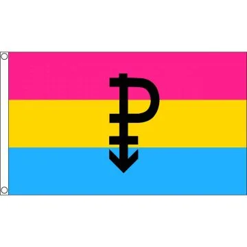 DRAPEAU LGBT PANSEXUALITÉ SYMBOLE NOIR 150x90cm - DRAPEAU OMNISEXUALITÉ - PANSEXUEL 90 x 150 cm - DRAPEAUX