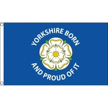 DRAPEAU YORKSHIRE BORN AND PROUD OF IT 150x90cm - DRAPEAU FIERTÉ DU YORKSHIRE 90 x 150 cm - DRAPEAUX
