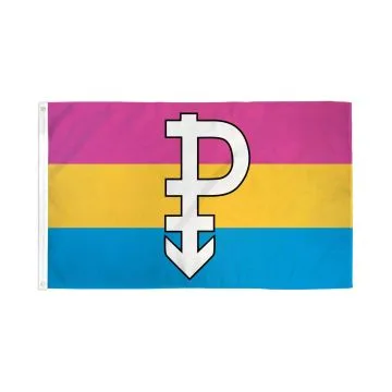 DRAPEAU LGBT PANSEXUALITÉ SYMBOLE NOIR 150x90cm - DRAPEAU OMNISEXUALITÉ - PANSEXUEL 90 x 150 cm - DRAPEAUX