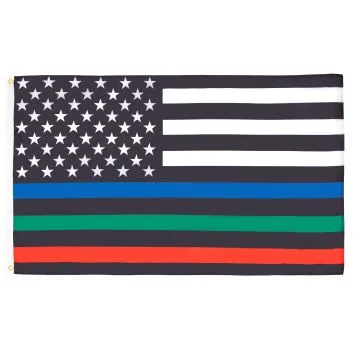 Drapeau Etats-Unis Thin Blue Red Green Line 150x90cm - Drapeau USA ligne bleu rouge vert 90 x 150 cm - Drapeaux