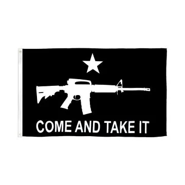 Drapeau Comme and take it Fusil noir 150x90cm - Drapeau révolution texane 90 x 150 cm - Drapeaux
