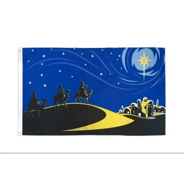 Drapeau Bethlehem avec rois mages 150x90cm - Drapeau de Jesus 90 x 150 cm - Drapeaux