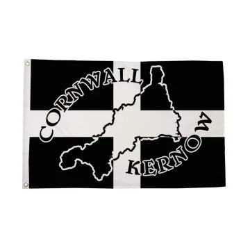 Drapeau Cornouailles avec carte 150x90cm - Drapeau Cornwall Kernow 90 x 150 cm - Drapeaux