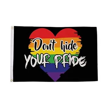 Drapeau Arc En Ciel Ne cachez pas votre fierté 150x90cm - Drapeau LGBT Don\'t Hide your pride 90 x 150 cm - Drapeaux