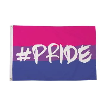 Drapeau Bisexuel Hashtag Pride 150x90cm - Drapeau fierté bisexuelle 90 x 150 cm - Drapeaux