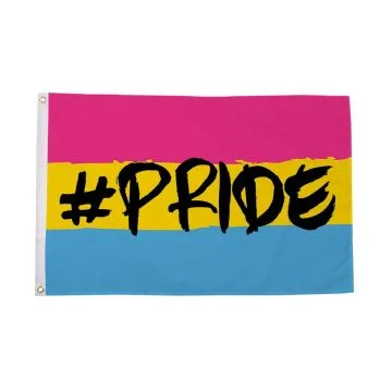 Drapeau Pansexualité Hashtag Pride 150x90cm - Drapeau omnisexualité - pansexuel 90 x 150 cm - Drapeaux
