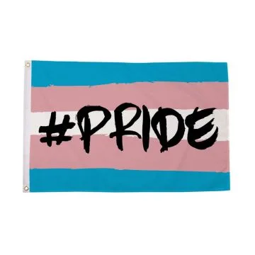 Drapeau Transgenre Hashtag Pride 150x90cm - Drapeau fierté transgenre 90 x 150 cm - Drapeaux