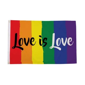 Drapeau Arc En Ciel L\'Amour c\'est l\'Amour  150x90cm - Drapeau LGBT Love is Love 90 x 150 cm - Drapeaux