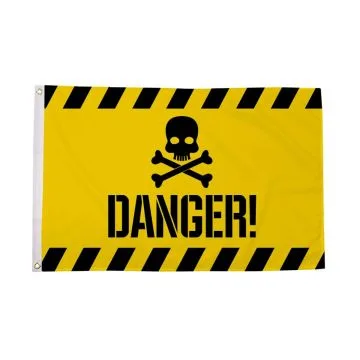 Drapeau Danger Tête de Mort 150x90cm - Drapeau Danger 90 x 150 cm - Drapeaux