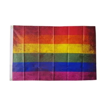 Drapeau Arc en Ciel Vintage 150x90cm - Drapeau gay veilli 90 x 150 cm - Drapeaux
