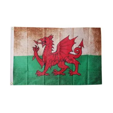 Drapeau Pays de Galles Vintage 150x90cm - Drapeau gallois vieilli 90 x 150 cm - Drapeaux