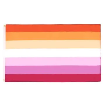 Drapeau LGBT Fierté lesbienne Soleil Levant 150x90cm - Drapeau lesbien Sunset 90 x 150 cm - Drapeaux