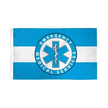 Drapeau EMS Emergency medical services 150x90cm - Drapeau Aide médicale urgente 90 x 150 cm - Drapeaux