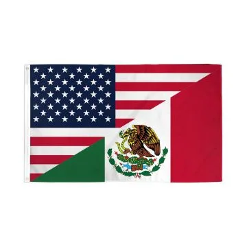 Drapeau Amitié Mexique Etats-Unis 150x90cm - Drapeau mexicain USA 90 x 150 cm - Drapeaux