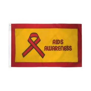 Drapeau Lutte contre le sida Aids Awareness 150x90cm - Drapeau Ruban rouge 90 x 150 cm - Drapeaux