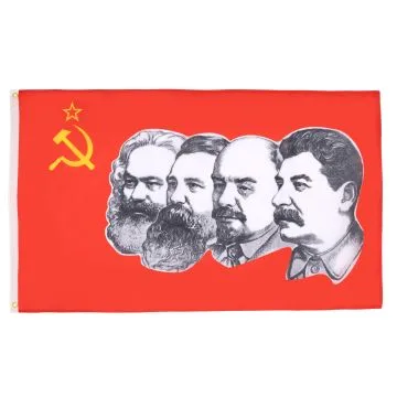 DRAPEAU URSS 4 PERSONNAGES 150x90cm - DRAPEAU COMMUNISTE - RUSSIE 90 x 150 cm - DRAPEAUX