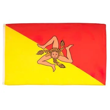 DRAPEAU SICILE 150x90cm - DRAPEAU SICILIEN - ITALIE 90 x 150 cm - DRAPEAUX