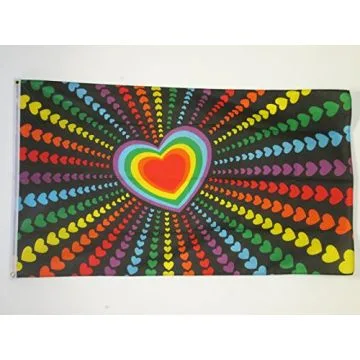 DRAPEAU ARC-EN-CIEL AMOUR 150x90cm - DRAPEAU GAY - RAINBOW FLAG 90 x 150 cm - DRAPEAUX