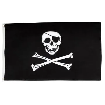 DRAPEAU PIRATE TÊTE DE MORT 150x90cm - DRAPEAU CORSAIRE 90 x 150 cm - DRAPEAUX
