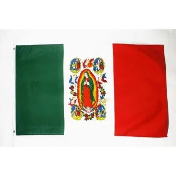 DRAPEAU NOTRE DAME DE GUADELOUPE 150x90cm - DRAPEAU MEXICAIN - MEXIQUE 90 x 150 cm - DRAPEAUX