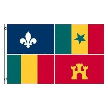 DRAPEAU LOUISIANE CRÉOLE 150x90cm - DRAPEAU ETAT AMÉRICAIN - USA - ETATS-UNIS 90 x 150 cm - DRAPEAUX