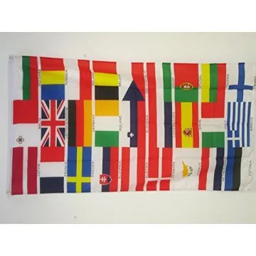 DRAPEAU 27 PAYS D\'EUROPE 150x90cm - DRAPEAU DES PAYS EUROPÉENS - UE 90 x 150 cm - DRAPEAUX