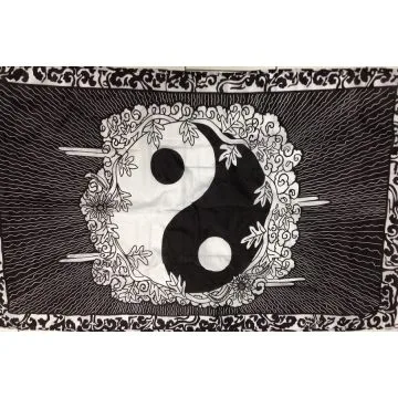 DRAPEAU YIN ET YANG 150x90cm - DRAPEAU CHINOIS - CHINE 90 x 150 cm - DRAPEAUX