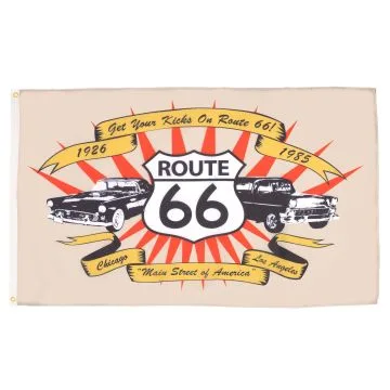 DRAPEAU ROUTE 66 150x90cm - DRAPEAU AMÉRICAIN - ETATS-UNIS 90 x 150 cm - DRAPEAUX