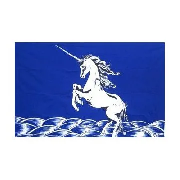 DRAPEAU LICORNE BLEUE 150x90cm - DRAPEAU LICORNE 90 x 150 cm - DRAPEAUX