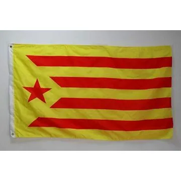 Drapeau Catalogne Estelada Vermella 150x90cm - Drapeau catalan indépendentiste - Cataluña groga 90 x 150 cm - Drapeaux