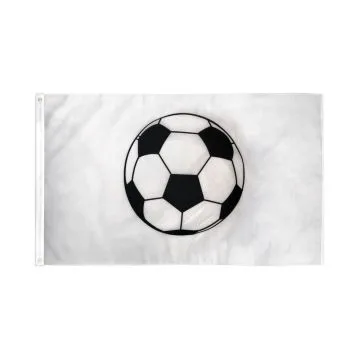 DRAPEAU BALLON DE FOOTBALL 150x90cm - DRAPEAU SOCCER 90 x 150 cm - DRAPEAUX