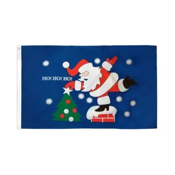 DRAPEAU PÈRE NOËL HO HO HO 150x90cm - DRAPEAU SANTA CHRISTMAS 90 x 150 cm - DRAPEAUX