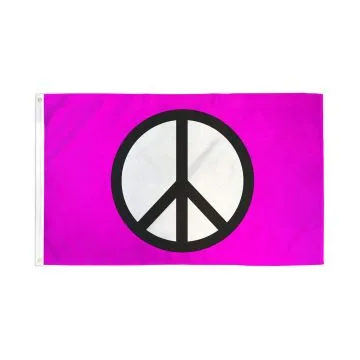 DRAPEAU SYMBOLE PAIX ROSE 150x90cm - DRAPEAU PEACE 90 x 150 cm - DRAPEAUX