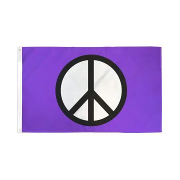 DRAPEAU SYMBOLE PAIX VIOLET 150x90cm - DRAPEAU PEACE 90 x 150 cm - DRAPEAUX