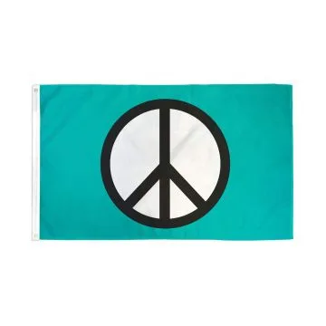 DRAPEAU SYMBOLE PAIX BLEU 150x90cm - DRAPEAU PEACE 90 x 150 cm - DRAPEAUX