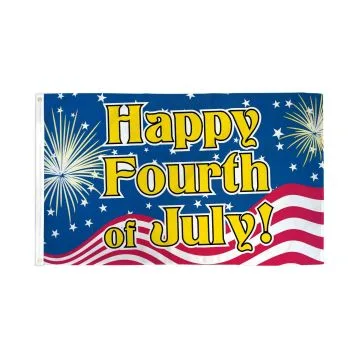 DRAPEAU JOYEUX 4 JUILLET 150x90cm - DRAPEAU HAPPY 4TH OF JULY - USA 90 x 150 cm - DRAPEAUX