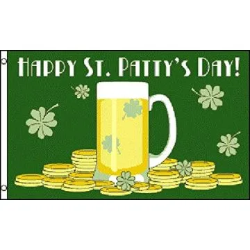 DRAPEAU JOYEUSE SAINT PATRICK\'S 150x90cm - DRAPEAU HAPPY ST. PATTYS DAY - IRLANDE 90 x 150 cm - DRAPEAUX