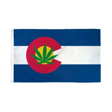 Drapeau Colorado Cannabis 150x90cm - Drapeau du Colorado 90 x 150 cm - Drapeaux