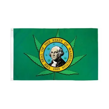 Drapeau Washington Cannabis 150x90cm - Drapeau de Washington rasta 90 x 150 cm - Drapeaux