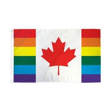 DRAPEAU CANADA ARC-EN-CIEL 150x90cm - DRAPEAU CANADIEN GAY 90 x 150 cm - DRAPEAUX